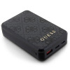 Guess GUPB10DP4GEGK kaasaskantav akupank 10000 mAh, 18 W, 4G Leather Metal Logo, must
