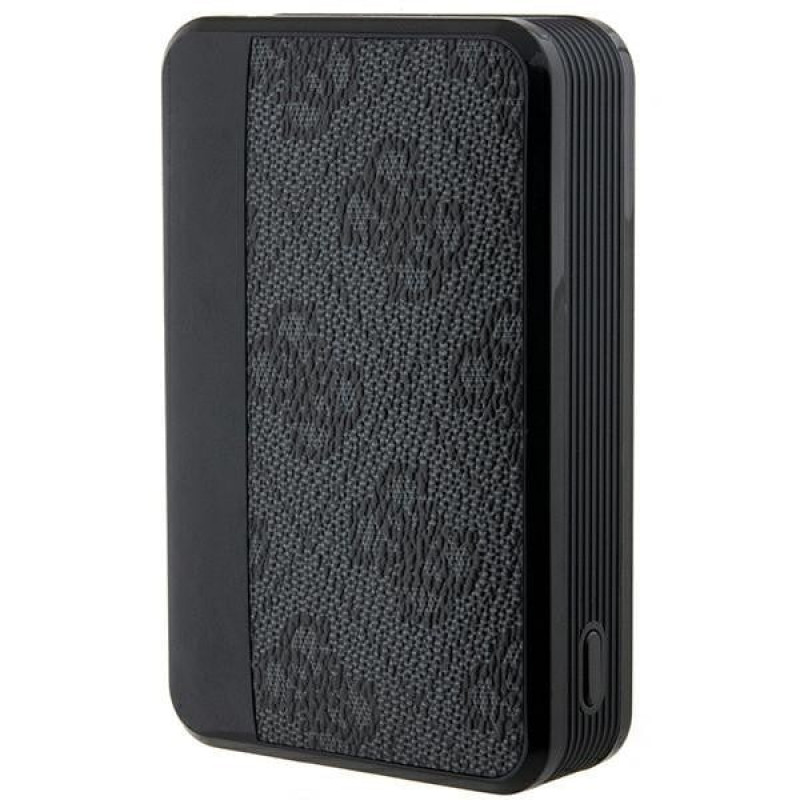 Guess GUPB10DP4GEGK kaasaskantav akupank 10000 mAh, 18 W, 4G Leather Metal Logo, must