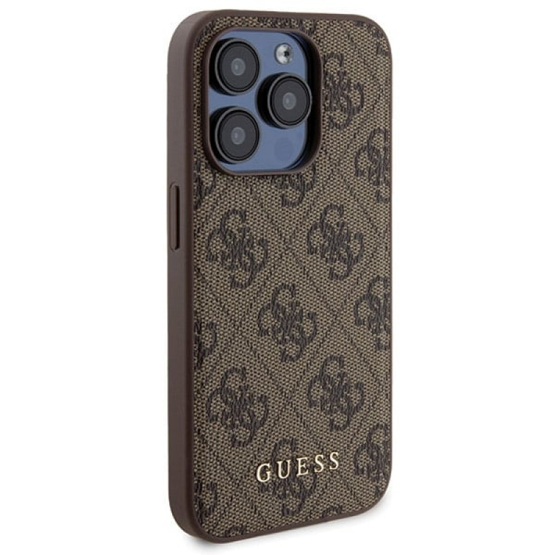 Guess GUBPM5P15X4GEMGW kõvakate Apple iPhone 15 Pro Max-le + 5000 mAh MagSafe akupank, 4G Metal Logo, pruun