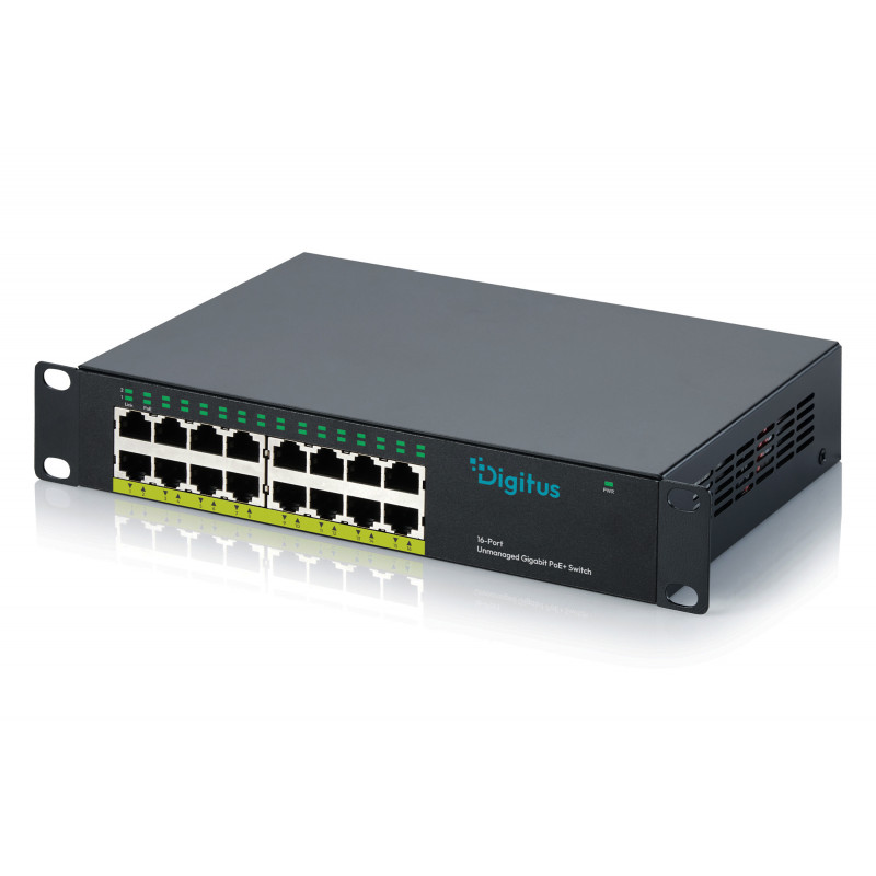 DIGITUS DN-95334 10 Gigabit 16-porti haldamata PoE+ lüliti (120 W)