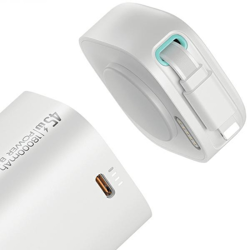 USAMS US-CD217 XMF Series seinalaadija 18000 mAh, PD 45W kiirlaadimine, Lightning-kaabliga, must