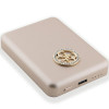 Guess GUPBM5AL4DMD 4G Strassed Metal Logo MagSafe induktsiooniga akupank 5000 mAh, 15W, kuldne