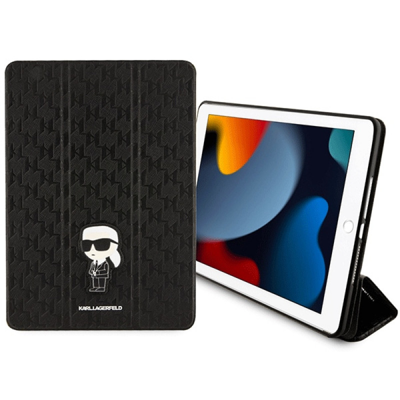 Karl Lagerfeld KLFC10SAKHPKK Saffiano Monogram Ikonik ümbris Apple iPad 10.2 (7., 8., 9. põlvkond), must