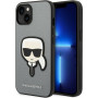 Karl Lagerfeld KLHCP14SSAPKHG kõvakate Apple iPhone 14-le, Saffiano Karl's Head Patch, hõbedane