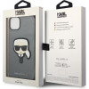 Karl Lagerfeld KLHCP14SSAPKHG kõvakate Apple iPhone 14-le, Saffiano Karl's Head Patch, hõbedane