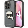 Karl Lagerfeld KLHCP14XSAPKHG kõvakate Apple iPhone 14 Pro Max-le, Saffiano Karl's Head Patch, hõbedane