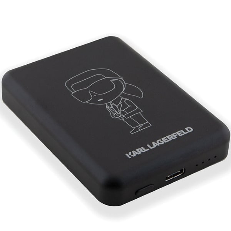 Karl Lagerfeld KLPBM5KIOTTGK induktsiooniga akupank 5000 mAh 15W, Outline Ikonik, MagSafe, must