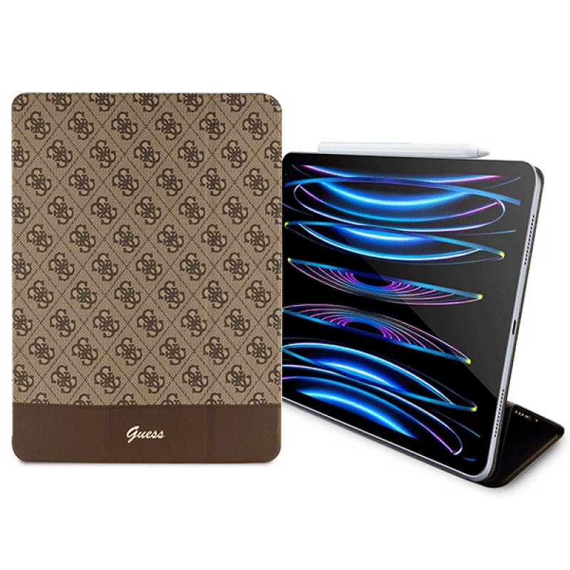 Guess GUFCP12PS4SGW ümbris Apple iPad Pro 12.9 jaoks (2020/2021/2022, 4./5./6. põlvkond), 4G Stripe Allover, pruun
