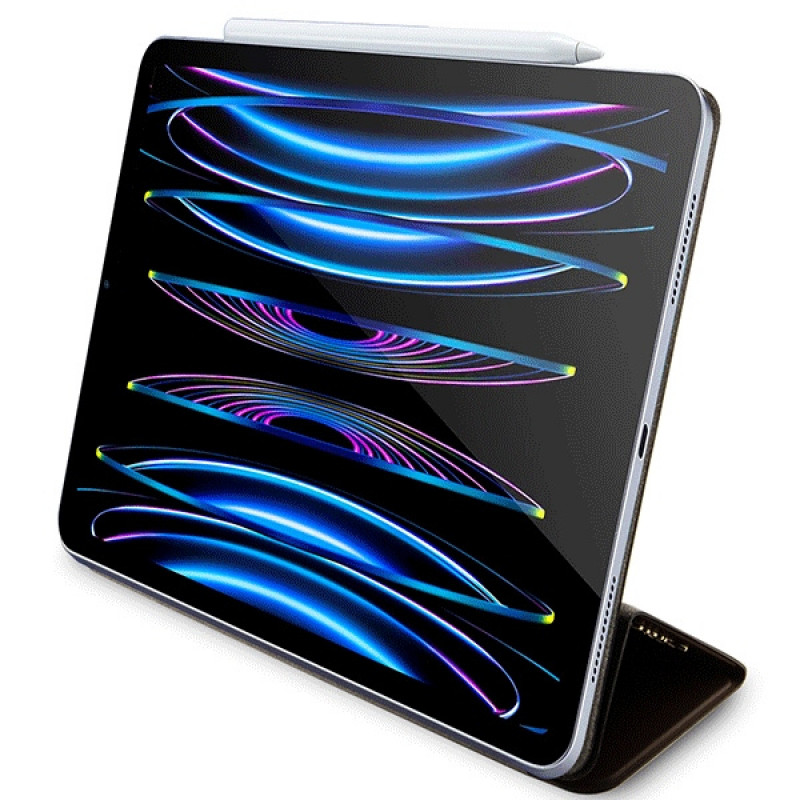 Guess GUFCP12PS4SGW ümbris Apple iPad Pro 12.9 jaoks (2020/2021/2022, 4./5./6. põlvkond), 4G Stripe Allover, pruun