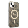 Guess GUBPP14SH4EACSW kõvakate Apple iPhone 14 jaoks + juhtmevaba laadija, 4G Print, MagSafe, pruun
