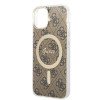 Guess GUBPP14SH4EACSW kõvakate Apple iPhone 14 jaoks + juhtmevaba laadija, 4G Print, MagSafe, pruun