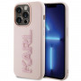Karl Lagerfeld KLHCP15X3DMBKCPõhukest kõvakomplekti Apple iPhone 15 Pro Maxile, 3D Rubber Glitter Logo, roosa