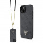 Guess GUHCP15MP4TDSCPK Apple iPhone 15 Plus / 14 Plus kõvakate, Crossbody 4G Metal Logo, must