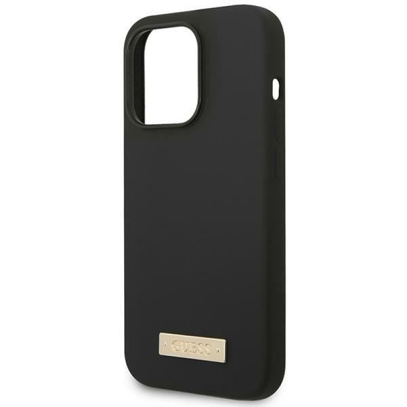 Guess GUHMP14XSBPLK Apple iPhone 14 Pro Max kõvakate, Silicone Logo Plate MagSafe, must