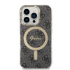 Guess GUBPP14XH4EACSK ümbris + juhtmeta laadija Apple iPhone 14 Pro Max must hardcase, 4G Print, MagSafe