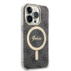 Guess GUBPP14XH4EACSK ümbris + juhtmeta laadija Apple iPhone 14 Pro Max must hardcase, 4G Print, MagSafe