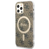 Guess GUBPP12MH4EACSW ümbris + juhtmeta laadija Apple iPhone 12 / iPhone 12 Pro pruun hardcase, 4G Print, MagSafe