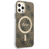 Guess GUBPP12MH4EACSW ümbris + juhtmeta laadija Apple iPhone 12 / iPhone 12 Pro pruun hardcase, 4G Print, MagSafe