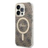 Guess GUBPP14XH4EACSW ümbris + juhtmevaba laadija Apple iPhone 14 Pro Max pruun hardcase, 4G Print, MagSafe