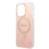 Guess GUBPP13LH4EACSP ümbris + juhtmevaba laadija Apple iPhone 13 Pro roosa kõvakate, 4G Print, MagSafe