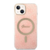 Guess GUBPP14MH4EACSP ümbris + juhtmeta laadija Apple iPhone 14 Plus / iPhone 15 Plus, roosa, kõvakest, 4G Print, MagSafe