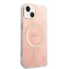Guess GUBPP14MH4EACSP ümbris + juhtmeta laadija Apple iPhone 14 Plus / iPhone 15 Plus, roosa, kõvakest, 4G Print, MagSafe