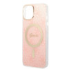 Guess GUBPP14MH4EACSP ümbris + juhtmeta laadija Apple iPhone 14 Plus / iPhone 15 Plus, roosa, kõvakest, 4G Print, MagSafe