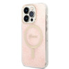 Guess GUBPP14LH4EACSP ümbris + juhtmeta laadija Apple iPhone 14 Pro roosa kõvakate, 4G Print, MagSafe