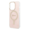 Guess GUBPP14LH4EACSP ümbris + juhtmeta laadija Apple iPhone 14 Pro roosa kõvakate, 4G Print, MagSafe