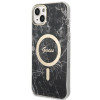 Guess GUBPP14MHMEACSK ümbris + juhtmeta laadija Apple iPhone 14 Plus / iPhone 15 Plus, must, kõvakest, Marble, MagSafe