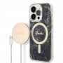 Guess GUBPP14XHMEACSK ümbris + juhtmeta laadija Apple iPhone 14 Pro Max must hardcase, Marble, MagSafe