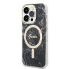 Guess GUBPP14XHMEACSK ümbris + juhtmeta laadija Apple iPhone 14 Pro Max must hardcase, Marble, MagSafe