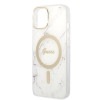 Guess GUBPP14MHMEACSH ümbris + juhtmevaba laadija Apple iPhone 14 Plus / iPhone 15 Plus, valge, hardcase, Marble, MagSafe