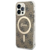 Guess GUBPP13LH4EACSW ümbris + juhtmevaba laadija Apple iPhone 13 Pro pruun hardcase, 4G Print, MagSafe