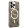 Guess GUBPP13LH4EACSW ümbris + juhtmevaba laadija Apple iPhone 13 Pro pruun hardcase, 4G Print, MagSafe