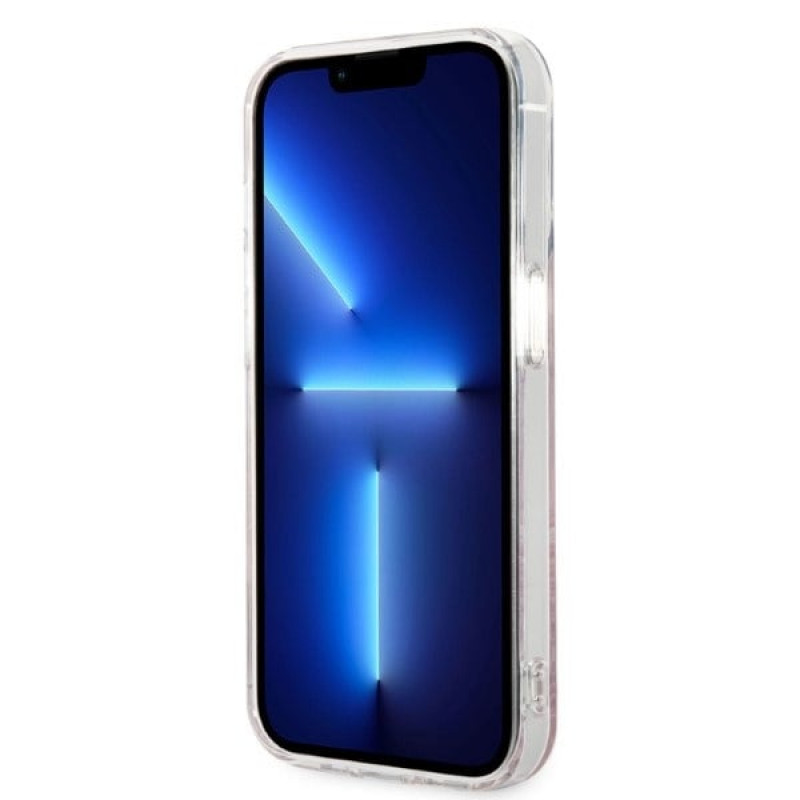 Guess GUBPP14LHJEACSP ümbris + juhtmevaba laadija Apple iPhone 14 Pro jaoks, Jungle, roosa kõva ümbris, MagSafe