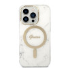 Guess GUBPP14LHMEACSH ümbris + juhtmeta laadija Apple iPhone 14 Pro valge hardcase, Marble, MagSafe