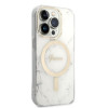 Guess GUBPP14LHMEACSH ümbris + juhtmeta laadija Apple iPhone 14 Pro valge hardcase, Marble, MagSafe
