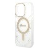 Guess GUBPP14LHMEACSH ümbris + juhtmeta laadija Apple iPhone 14 Pro valge hardcase, Marble, MagSafe