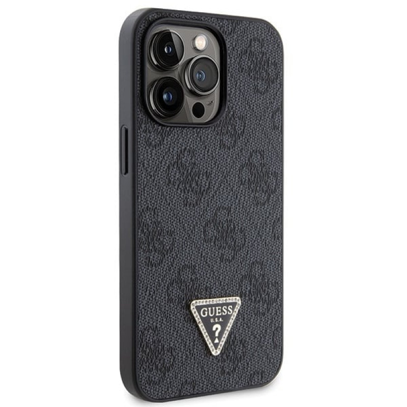 Guess GUHCP13LP4TDSCPK Apple iPhone 13/13 Pro must kõvakate, Crossbody 4G Metal Logo