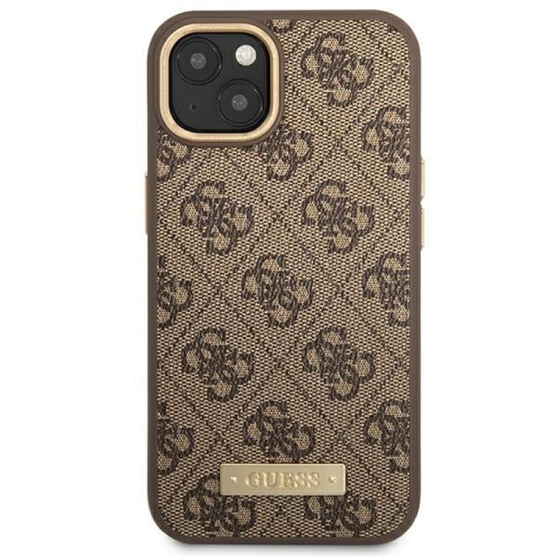 Guess GUHMP14MU4GPRW Apple iPhone 14 Plus / 15 Plus pruun kõvakate, 4G Logo Plate, MagSafe