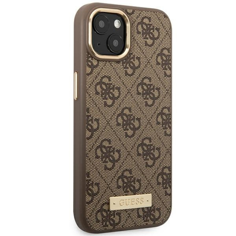 Guess GUHMP14MU4GPRW Apple iPhone 14 Plus / 15 Plus pruun kõvakate, 4G Logo Plate, MagSafe
