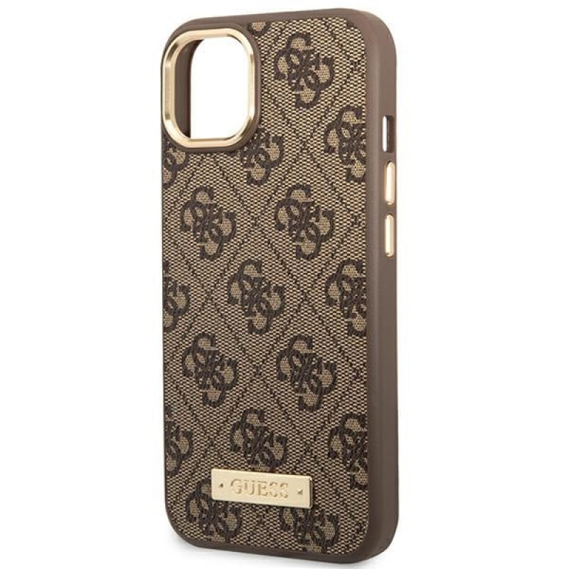 Guess GUHMP14MU4GPRW Apple iPhone 14 Plus / 15 Plus pruun kõvakate, 4G Logo Plate, MagSafe