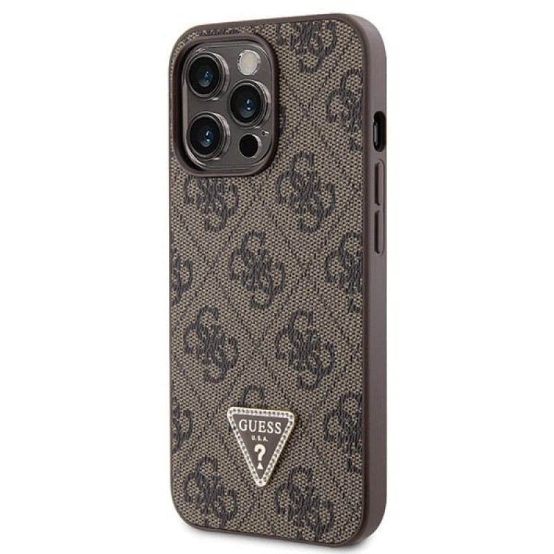 Guess GUHCP13LP4TDSCPW Apple iPhone 13/13 Pro pruun kõvakate, Crossbody 4G Metal Logo