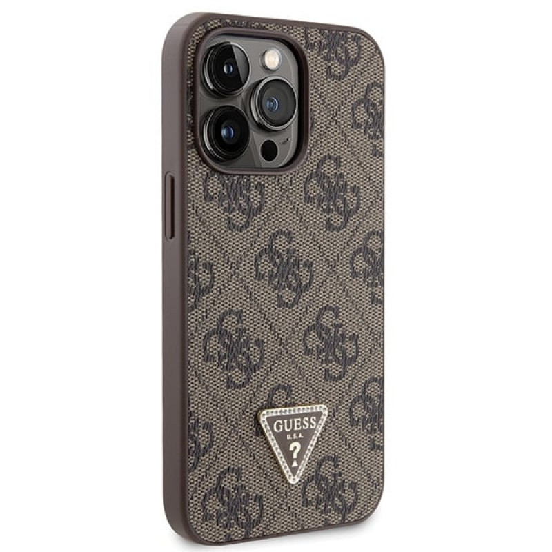 Guess GUHCP13LP4TDSCPW Apple iPhone 13/13 Pro pruun kõvakate, Crossbody 4G Metal Logo