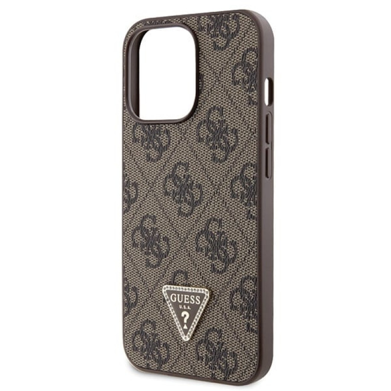 Guess GUHCP13LP4TDSCPW Apple iPhone 13/13 Pro pruun kõvakate, Crossbody 4G Metal Logo