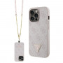 Guess GUHCP13LP4TDSCPP Apple iPhone 13/13 Pro roosa kõvakate, Crossbody 4G Metal Logo
