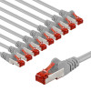 Goobay CAT 6 ühenduskaabel S/FTP (PiMF), 5 m, hall, 10 tk komplekt, vaskjuht (CU), halogeenivaba kate (LSZH)