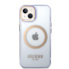Guess GUHMP14SHTCMU Apple iPhone 14 lilla kõvakate, Gold Outline Translucent, MagSafe
