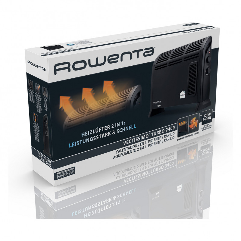 Rowenta Vectissimo Turbo CO3035F1 konvektor-ventilaatorküte, 2400 W, must